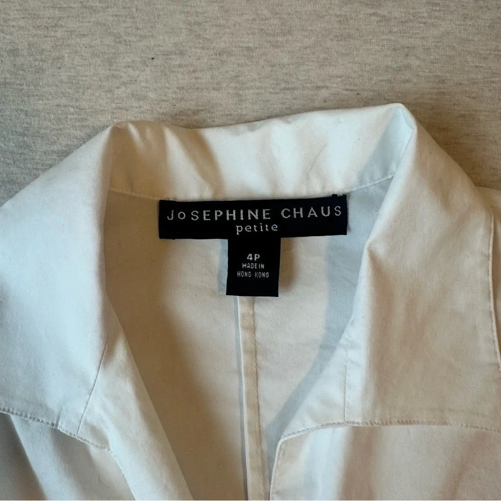 Josephine Chaus White Tie-Front Button-Down Top - Picture 3 of 7